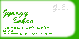 gyorgy bakro business card